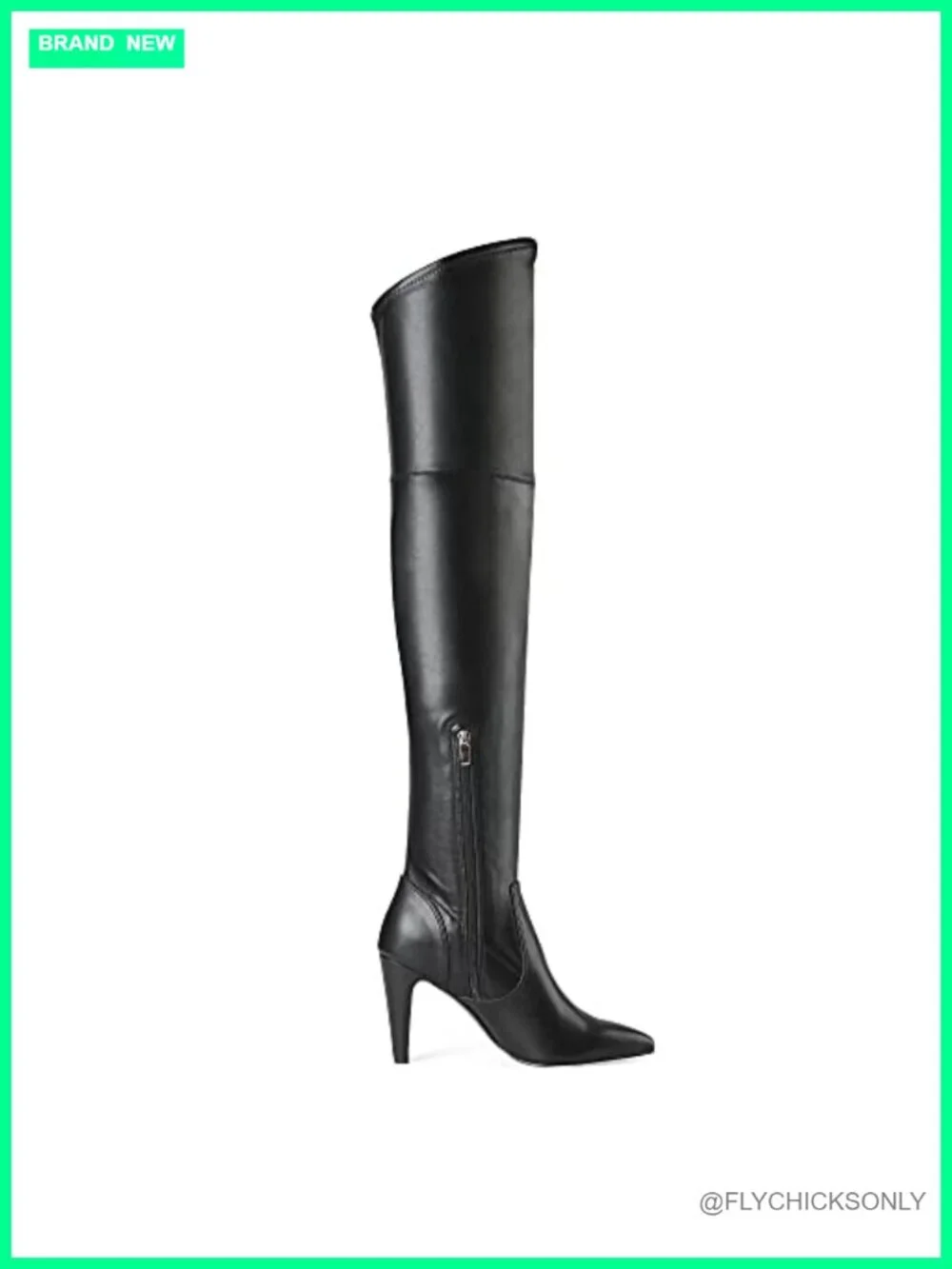 Women's Over the Knee High Heel Boots Faux Leather Pointed Toe